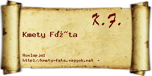 Kmety Fáta névjegykártya